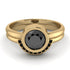 Bezel Black Diamond Bridal Set - Emerson No. 37